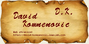 David Komnenović vizit kartica
